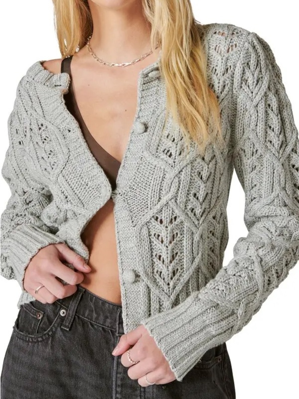 Lucky Brand Metallic Cardigan - NWT Medium